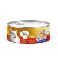 Chefs Choice Vet Line Tiftiklenmiş Tavuk Etli & Midyeli Yaş Kedi Maması 70 gr 1